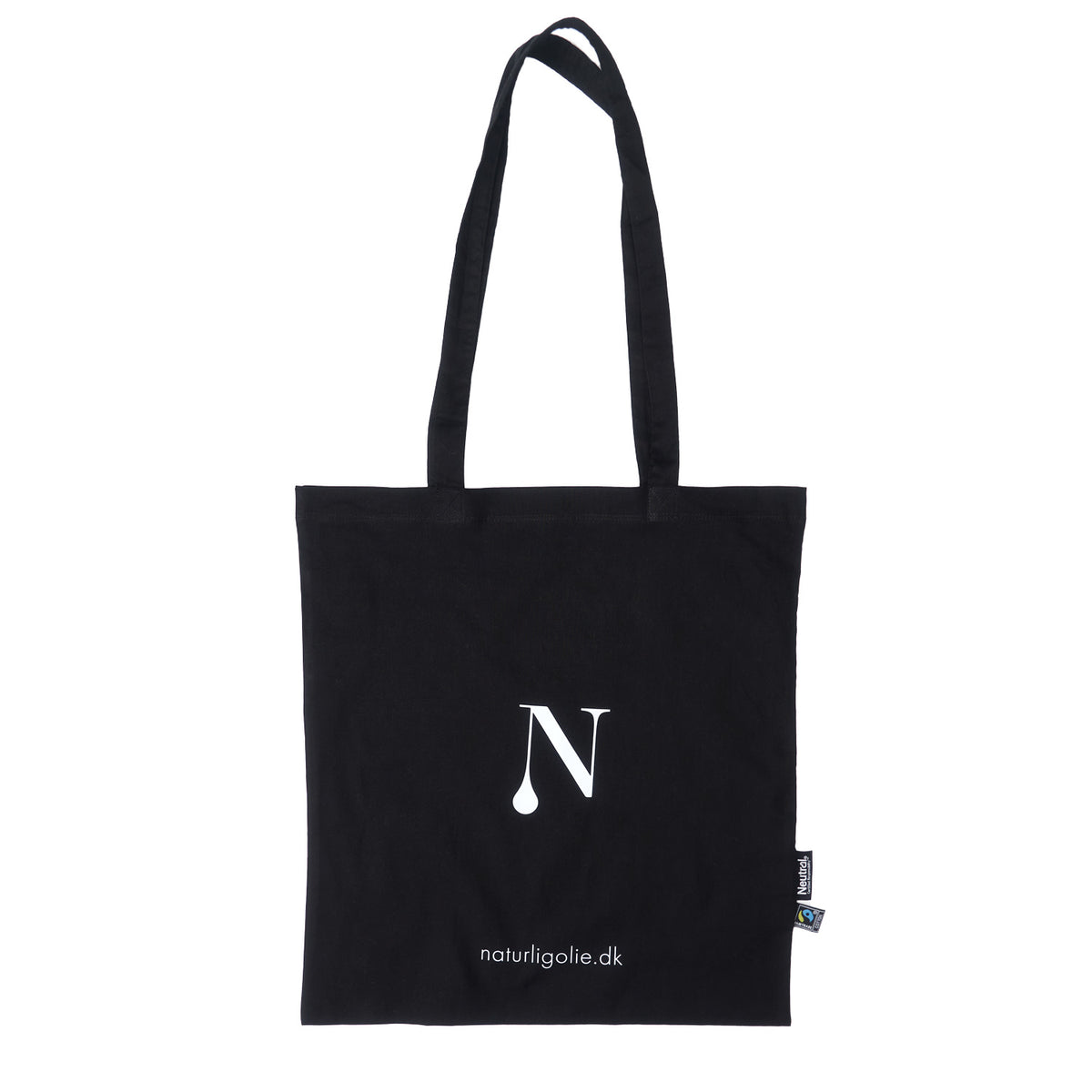 Tote bag sort med Naturligolie-logo
