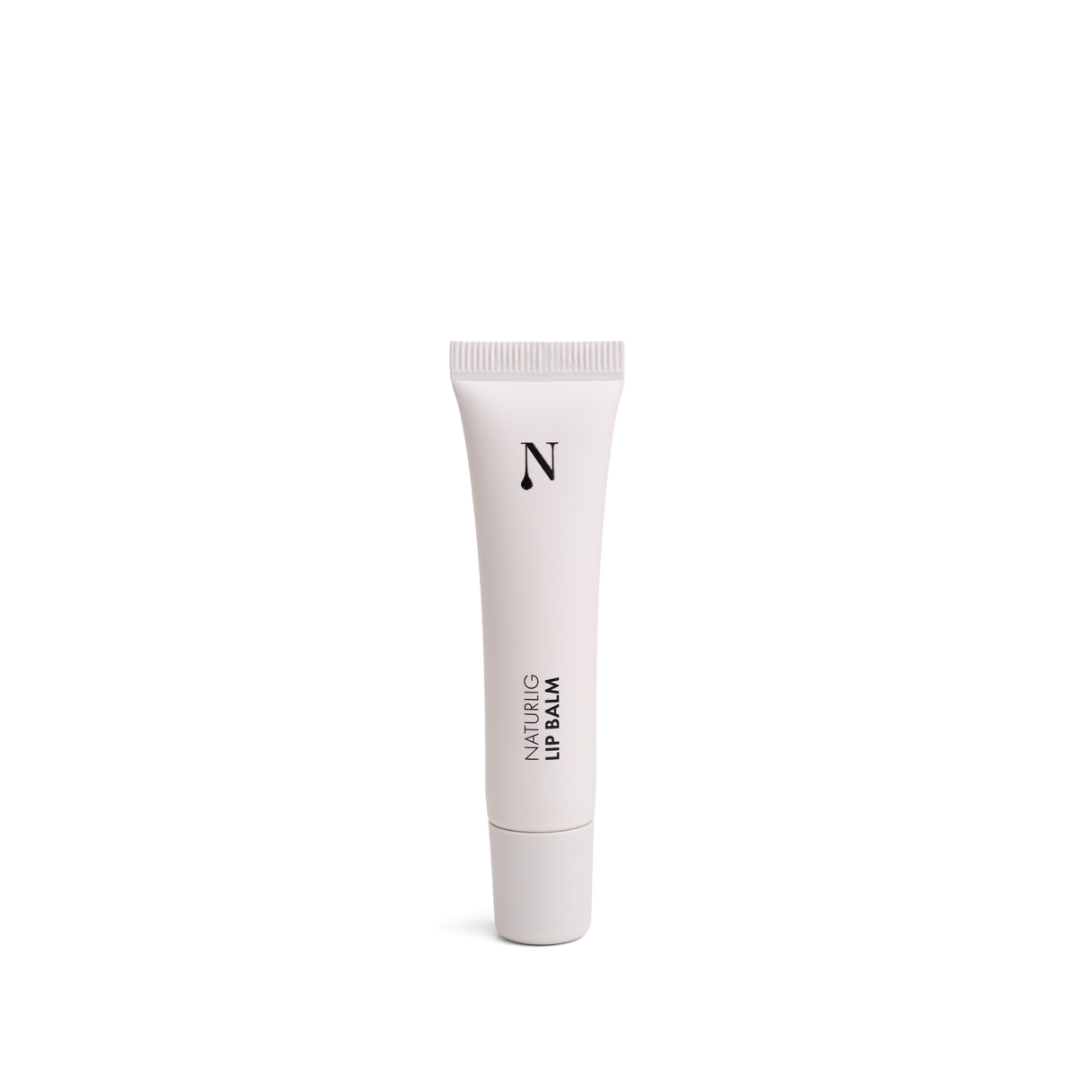 Naturlig Lip Balm i lys tube med skruelåg og sort N-logo