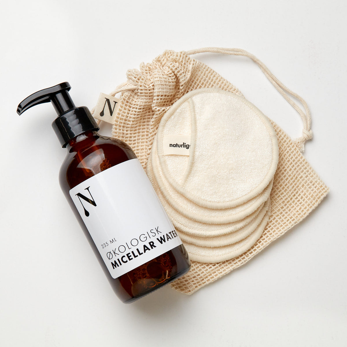 Genanvendelige rondeller sammen med Micellar Water