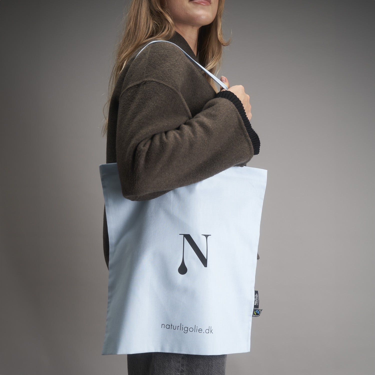 Økologisk Tote bag - Lyseblå